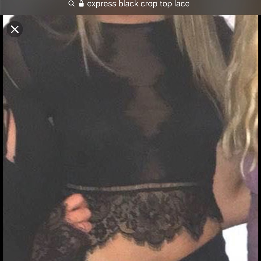 Express black lace crop top